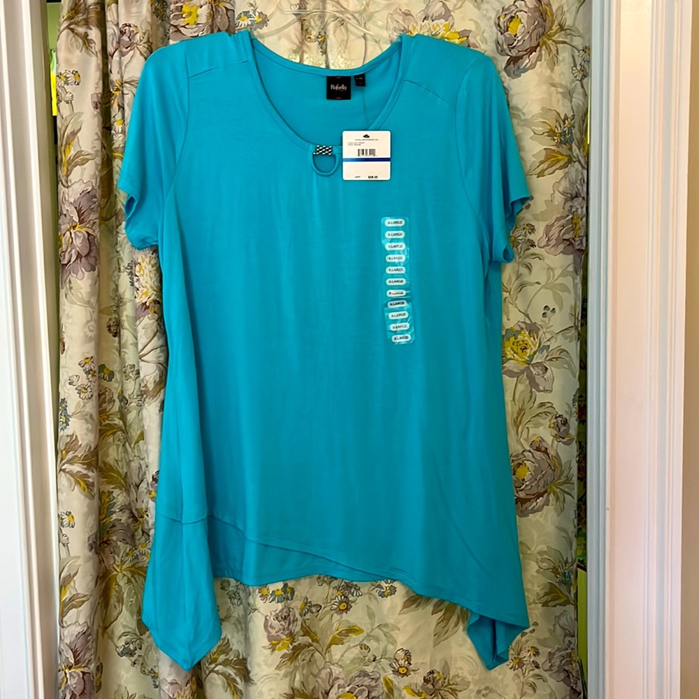 NWT Rafaella Blue Tunic Style Top